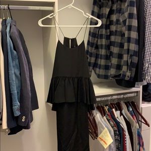 Tibi Ruffle-Peplum Silk Dress